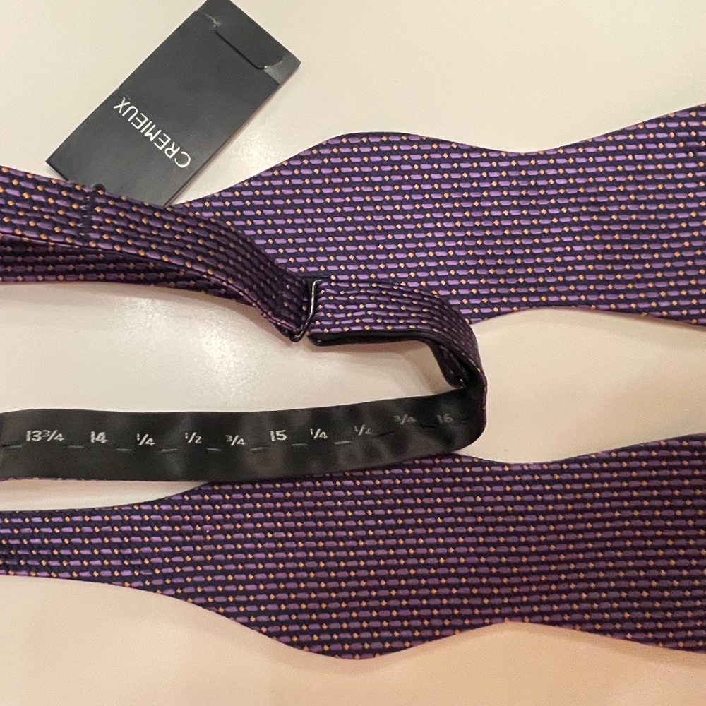 NWT CREMIEUX Purple and Orange Bow Tie